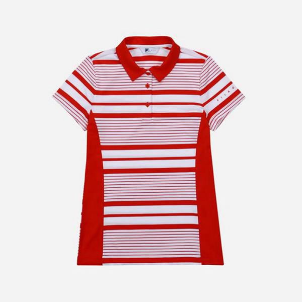 Camisas Polo Fila Mujer Rojas - Golf Striped S/S - España 813756WPV